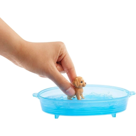 Lalka Barbie kąpiel piesków akcesoria Mattel GDJ37